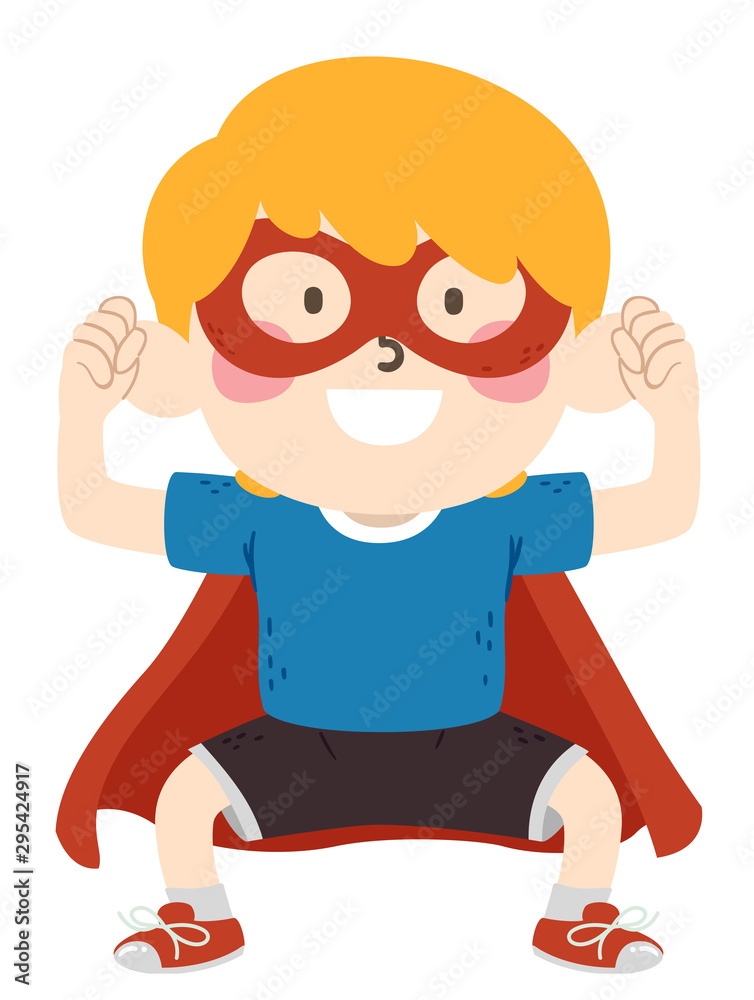 Kid Boy Super Hero Assertive Illustration Kid Boy Super Hero Assertive Illustration