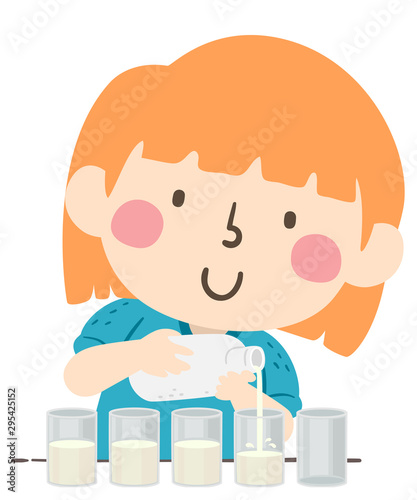 Kid Girl Divide Equal Glass...