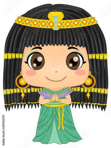 Kid Girl Cleopatra Costume Illustration