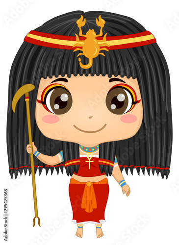 Kid Girl Egyptian God Serket Costume Illustration