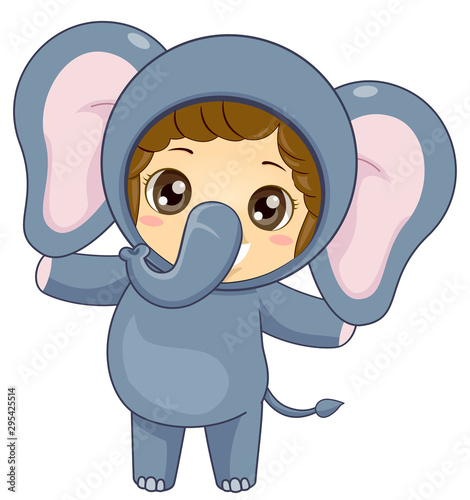 Kid Girl Safari Elephant Co...