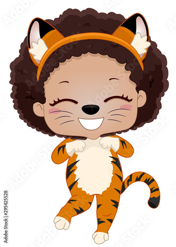 Kid Girl Safari Animal Tige...