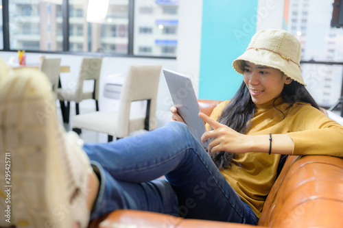 creative worker women using...