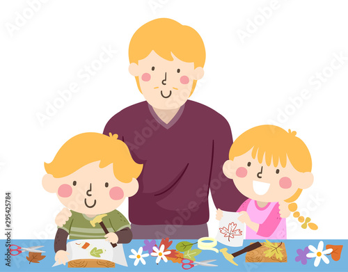 Dad Kids Activity Flower Po...