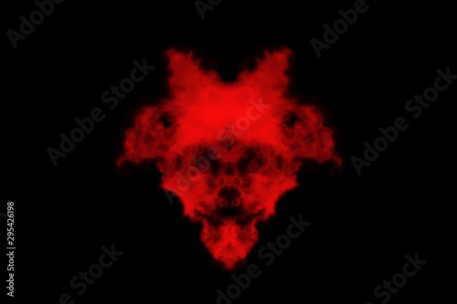 Textured Smoke, Abstract red,isolated on black background