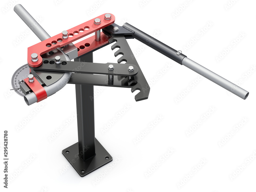 Manual tube bender isolated on white background - 3d illustration Manual tube bender isolated on white background - 3d illustration
