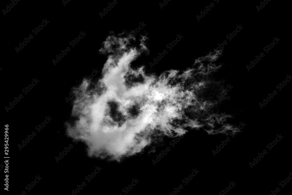 Naklejka premium Textured cloud,Abstract black,isolated on black background