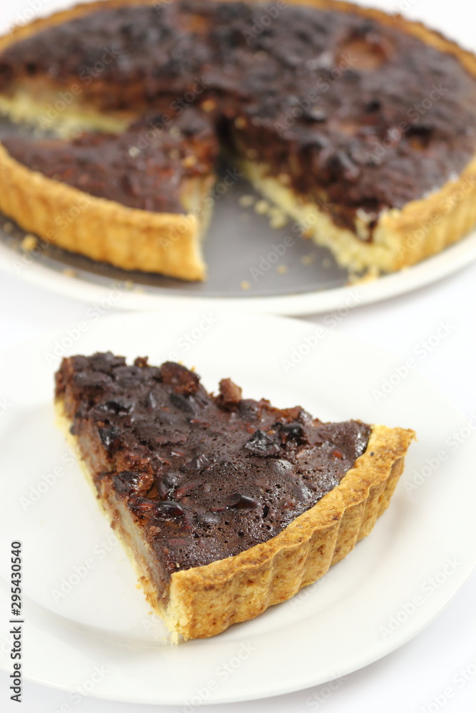 Chocolate, Pear and Pecan Tart