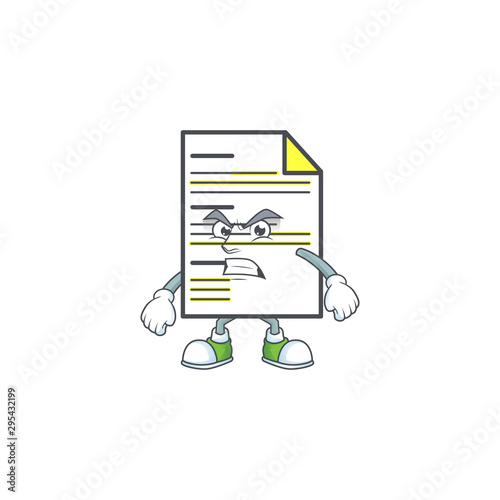 Scream document in the cartoon character mascot.
