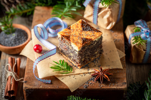 Tasty and sweet poppy seed cake for Christmas