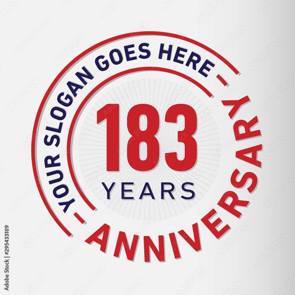 183 years anniversary logo template. One hundred and eighty-three years celebrating logotype. Vector and illustration. 183 years anniversary logo template. One hundred and eighty-three years celebrating logotype. Vector and illustration.