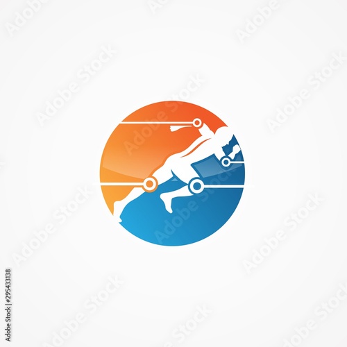 Physiotherapy treatment design template vector with people run