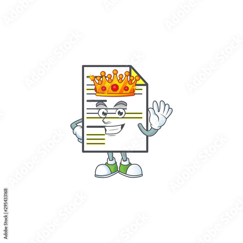 King document cartoon mascot on white background