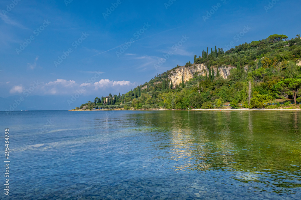 Badestrand Baia delle Sirene, Punta San Vigilio, Gardasee, Garda, Veneto, Italien, Europa