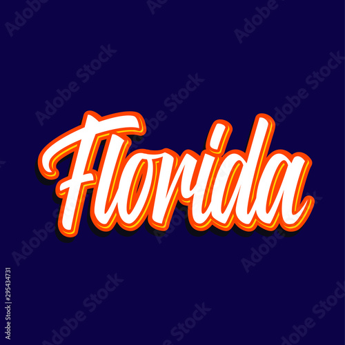 florida logo design concept with awesome hand lettering and great texture