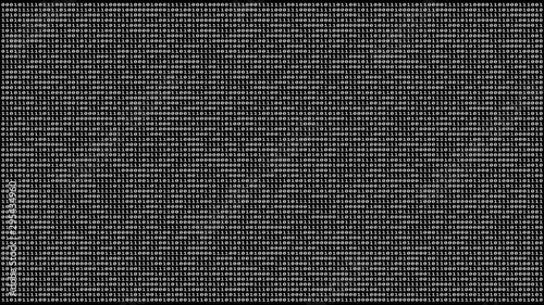 Loopable: Sharp white binary digital code abstract background with randomly changing zeros and ones isolated on black.