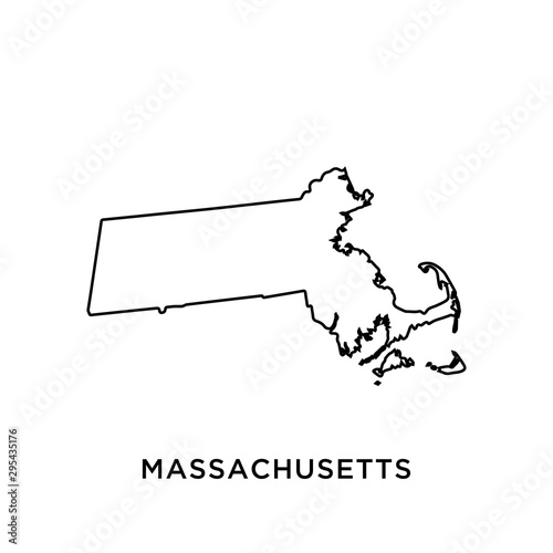 Massachusetts map vector design template