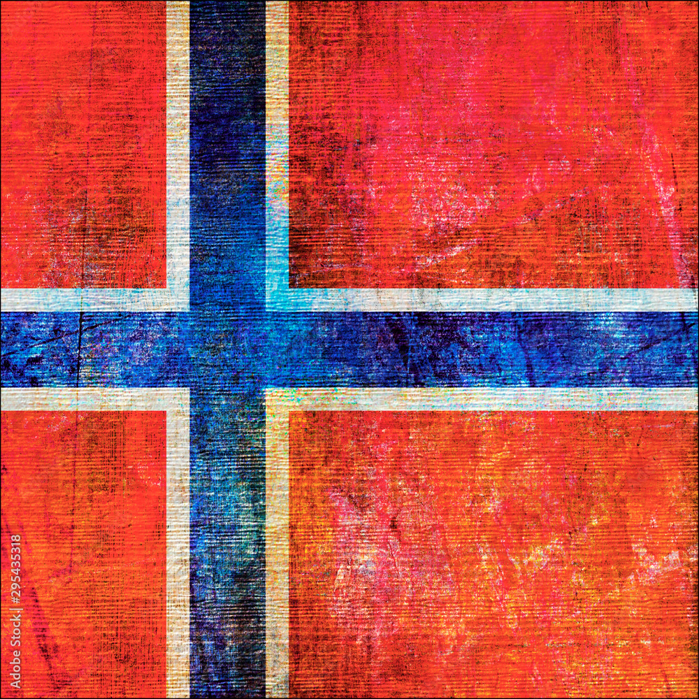 Norwegian Flag In Grunge Style Norwegian Flag In Grunge Style