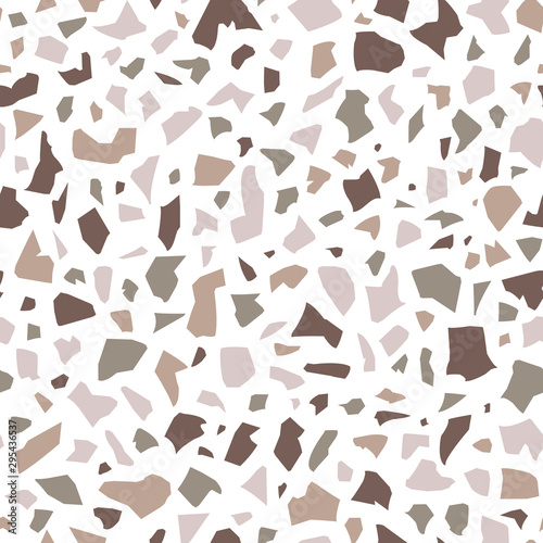 Terrazzo vector seamless pattern. Abstract stone texture.