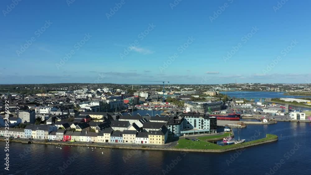 Aerial Galway cityscape Ireland . Aerial Galway cityscape Ireland .