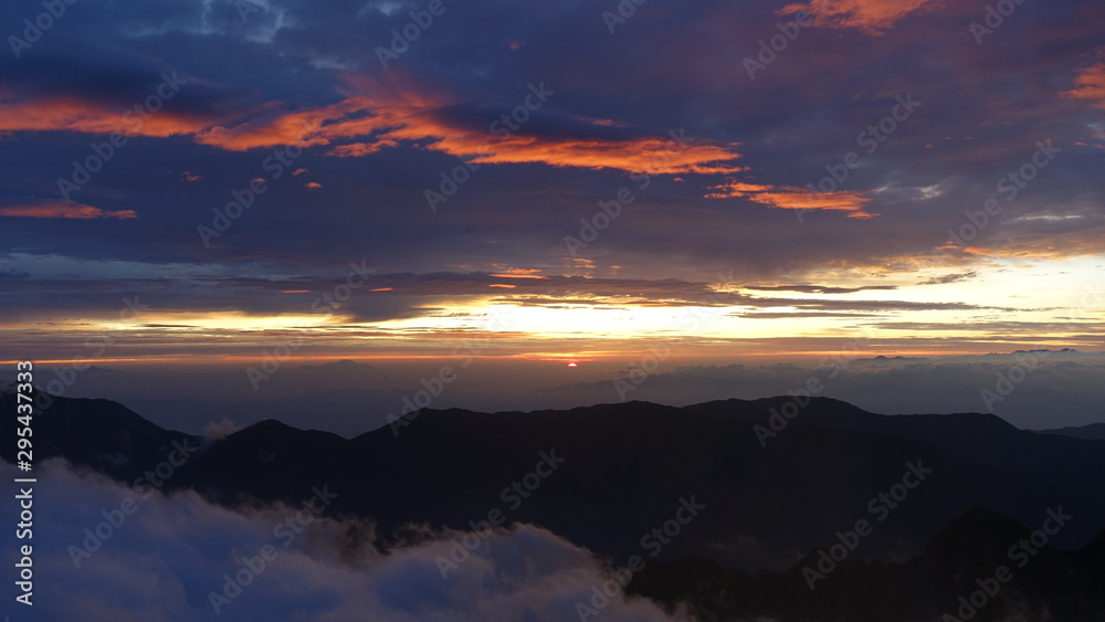 sunrise over japanese alps