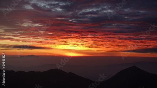 sunrise over japanese alps photo