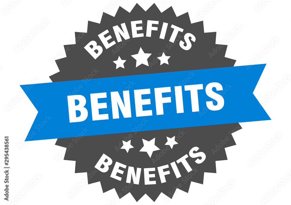 Fototapeta premium benefits sign. benefits blue-black circular band label
