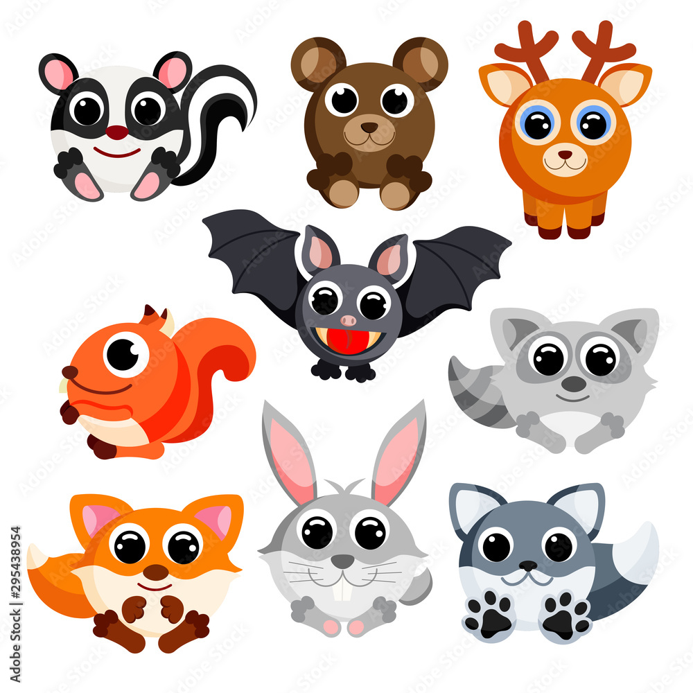 wild animals set in vector style wild animals set in vector style