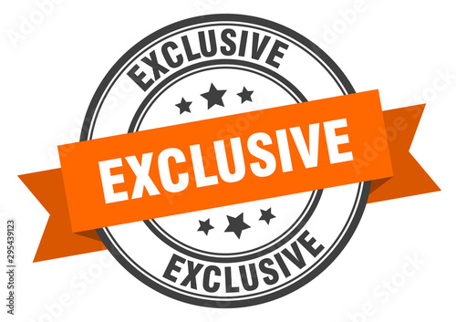exclusive label. exclusive orange band sign. exclusive