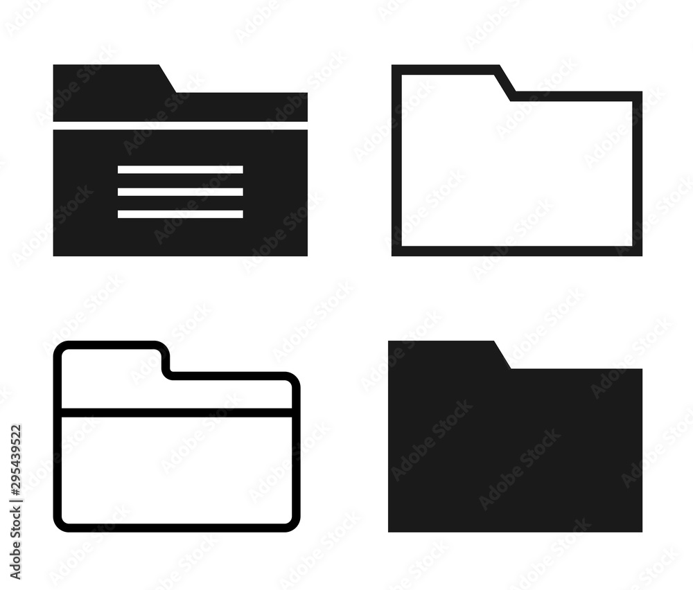 Folder Icon Set Vector Illustration. Flat Folder Icon – Vector Stock ...