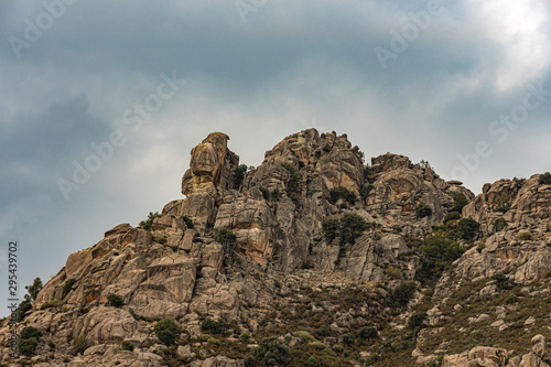 Rocks in Guadarrama mountain range. Madrid Spain