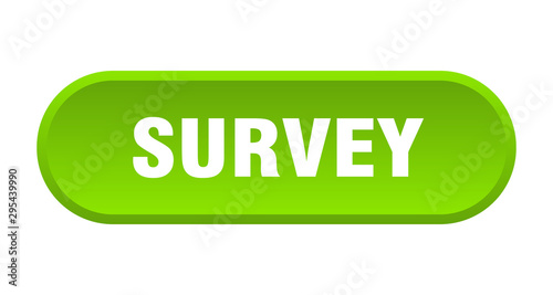 survey button. survey rounded green sign. survey
