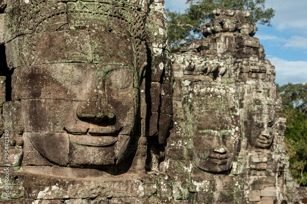 The enigmatic smile of the Bayon, Siem Reap, Cambodia Stock Photo ...