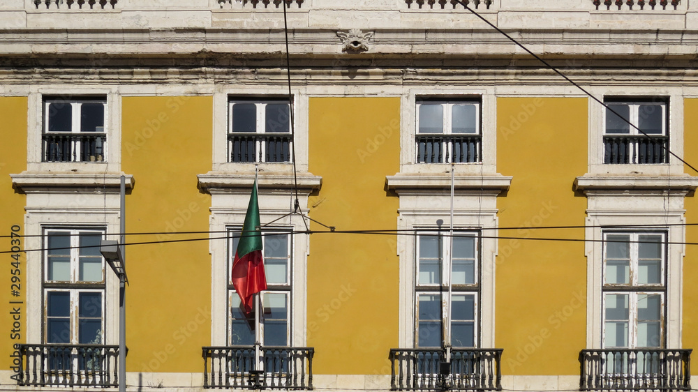  Typical facade of an old building in Lisbon, Portugal
