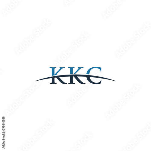 Initial letter KKC, overlapping movement swoosh horizon logo company design inspiration in red and dark blue color vector photo