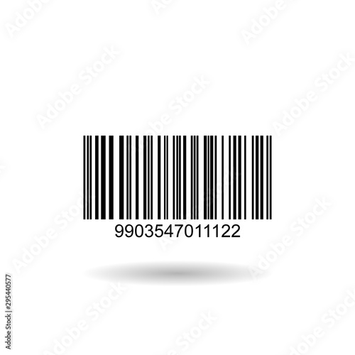 Bar code icon vector with numbers and pattern of parallel lines.vector design