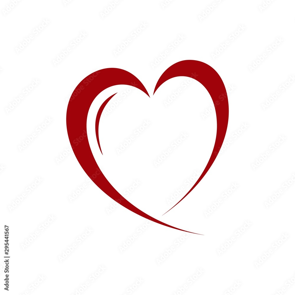 Simple flat icon red heart vector design element