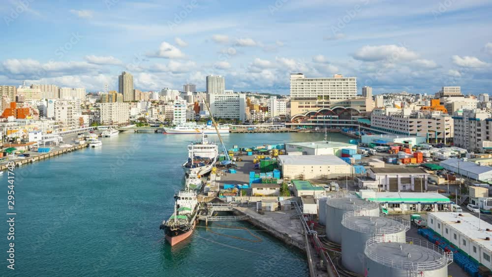 Aerial view of Tomari port in Naha, Okinawa Prefecture, Japan Aerial view of Tomari port in Naha, Okinawa Prefecture, Japan