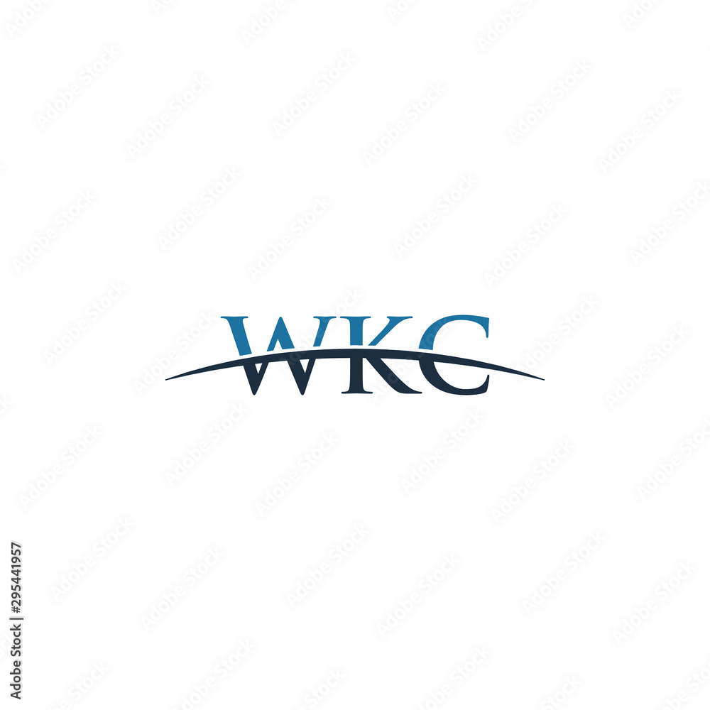 Initial letter WKC, overlapping movement swoosh horizon logo company design inspiration in red and dark blue color vector Initial letter WKC, overlapping movement swoosh horizon logo company design inspiration in red and dark blue color vector