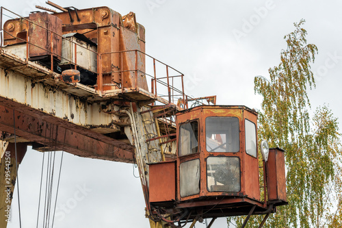 Old rusty lifting crane