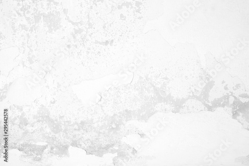 White Grunge Peeling Paint on Concrete Wall Texture Background.