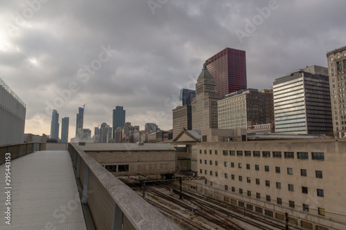 chicago, nichols bridgeway, gratte-ciel, immeubles, vue, millenium park