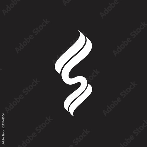 letter s movement ribbon curves logo vector