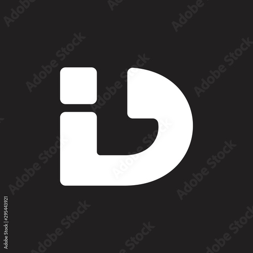 letter id abstract geometric logo vector
