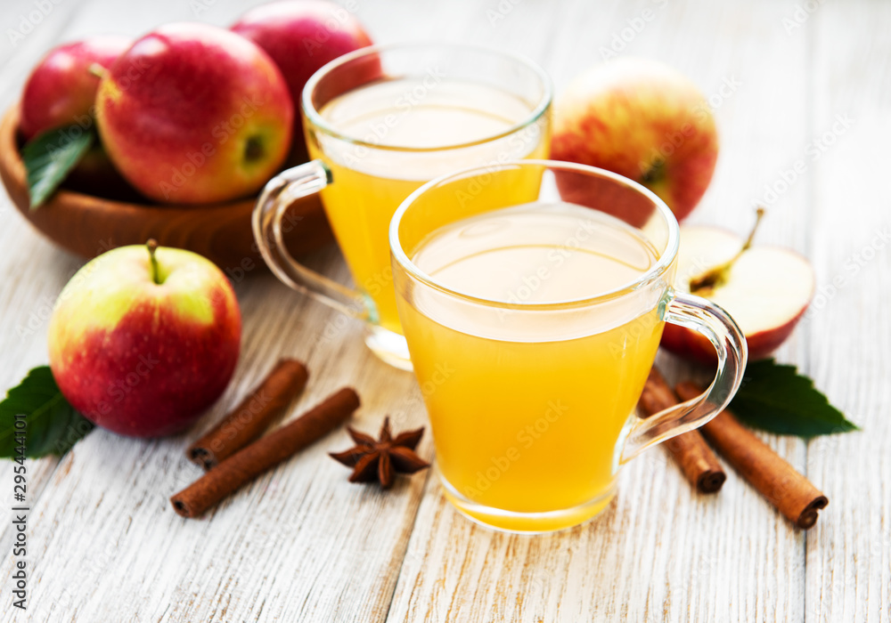 Apple cider with cinnamon sticks Apple cider with cinnamon sticks