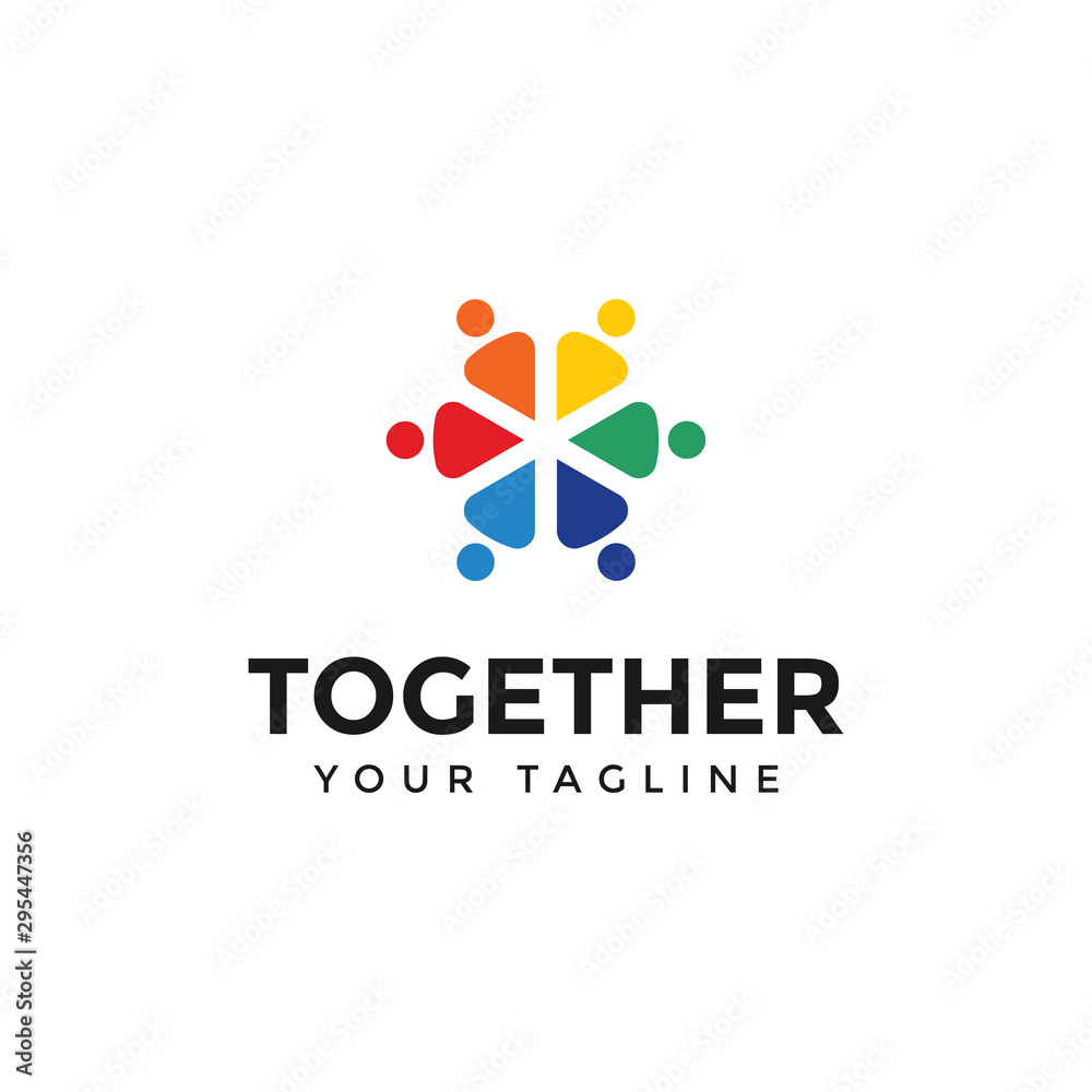 Circle People Together Unity Logo Design Template Illustration