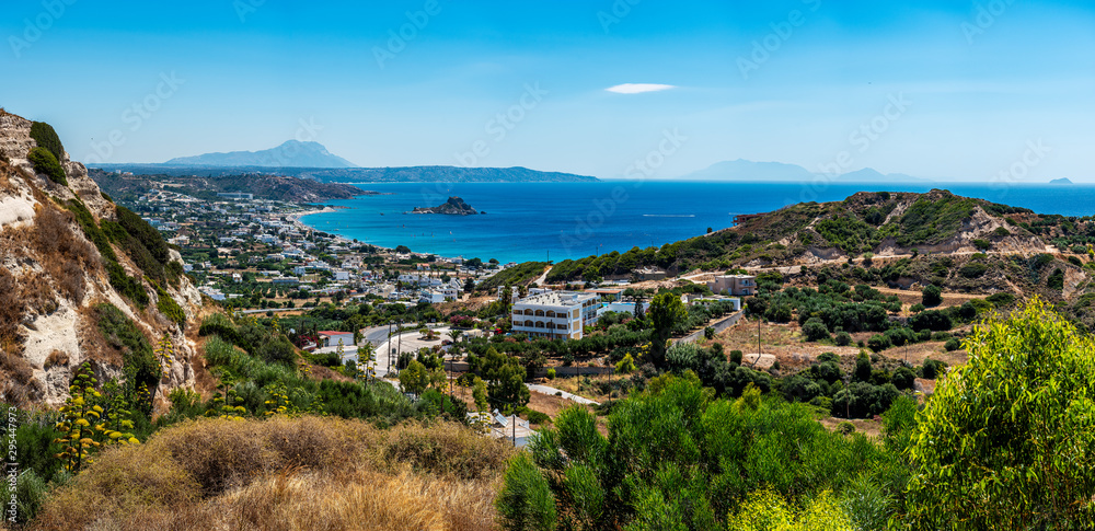Panorama view of the coastline at Kos Greece