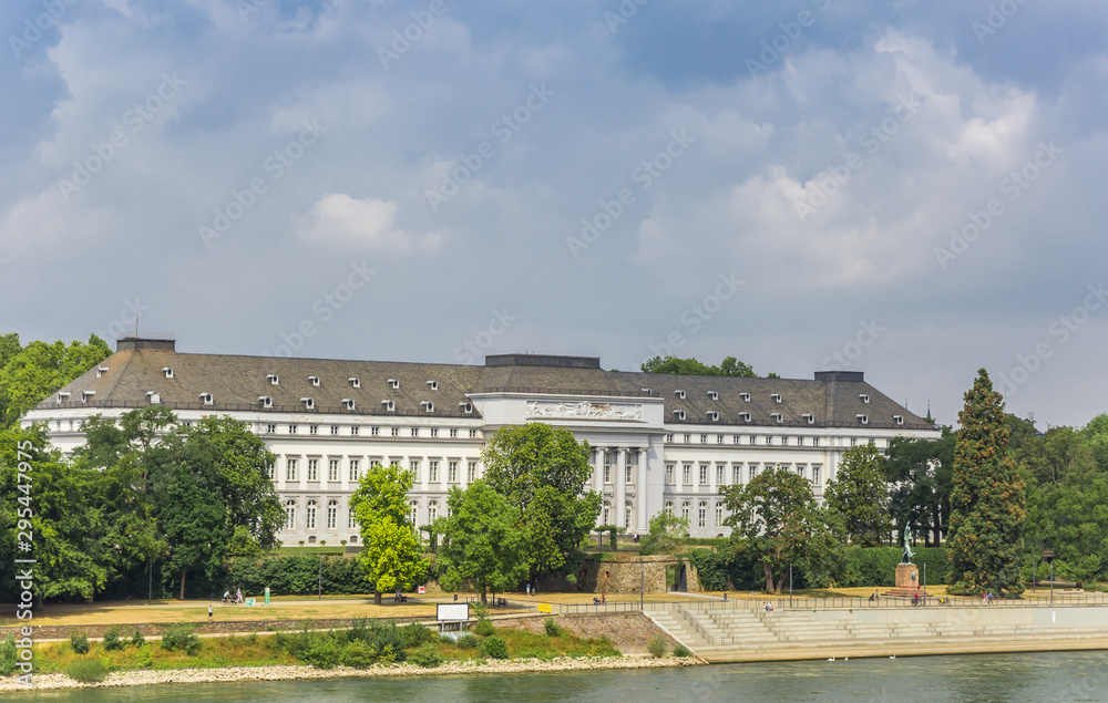 Palace at the riverbank of the Rhine in Koblenz, Germany