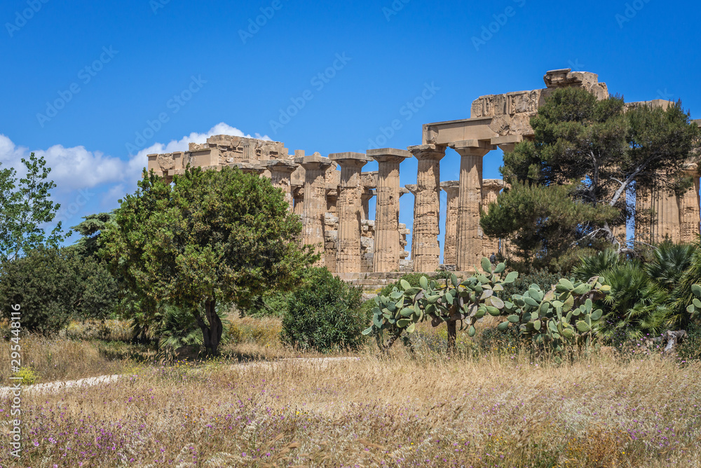 Temple of Hera (Temple E) in Selinunte, ancient Greek city on Sicily island, Italy