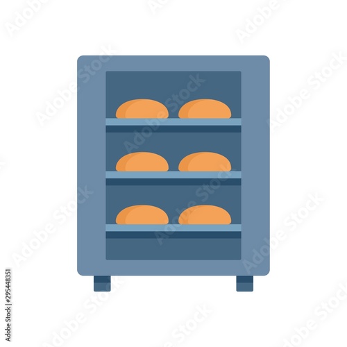 Bread factory oven icon. Flat illustration of bread factory oven vector icon for web design